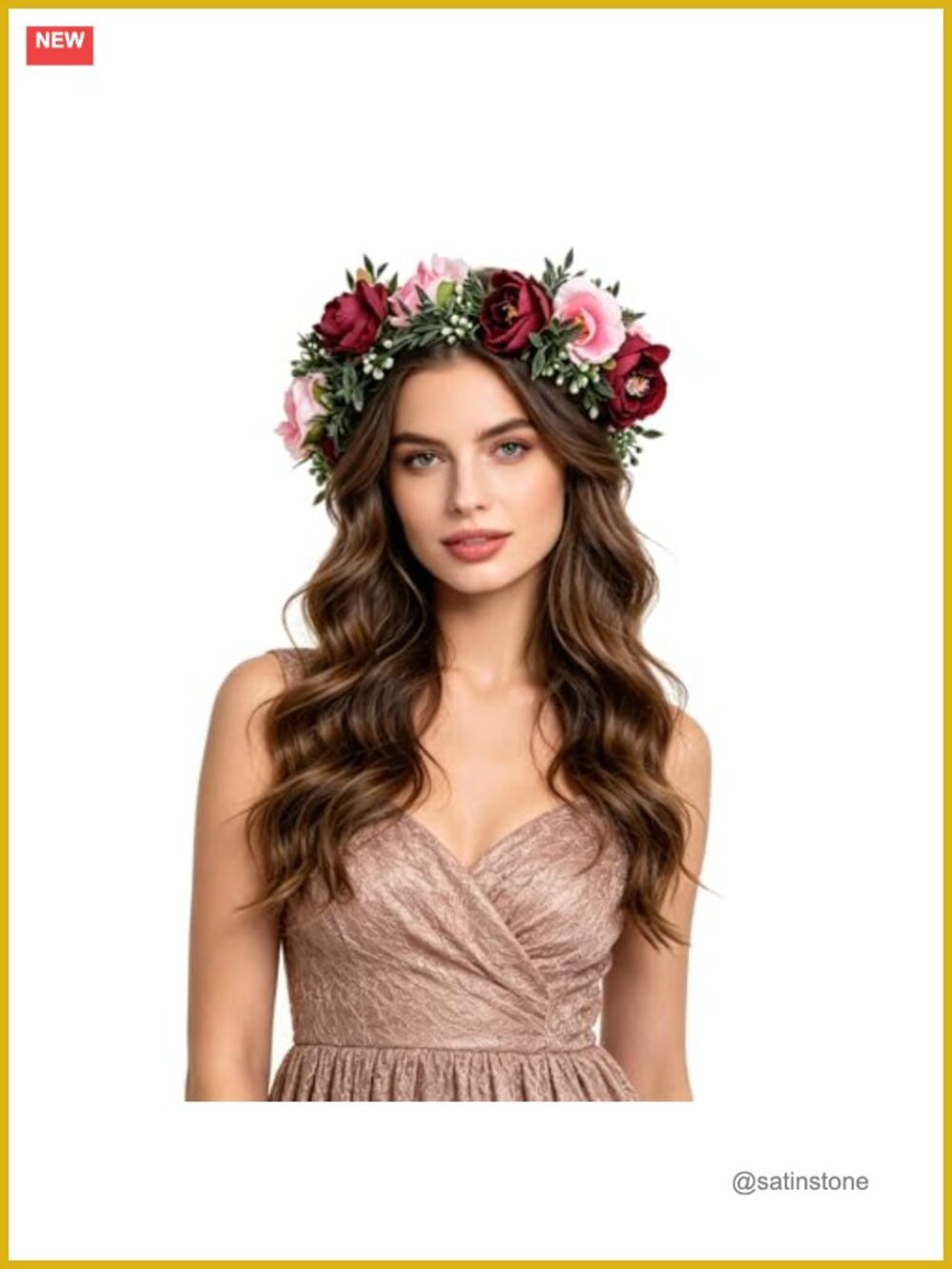 Flower Crown Headband Adjustable Ribbon Wedding Party Photo Prop
